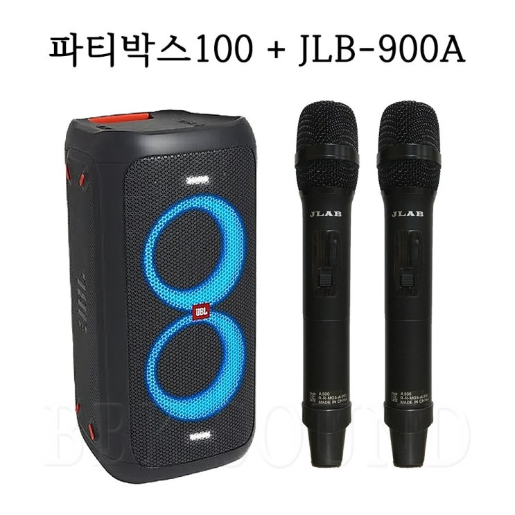 많이 팔린 JBL partybox100+무선핸드마이크 2대 파티박스100 블루투스스피커 삼성정품 좋아요