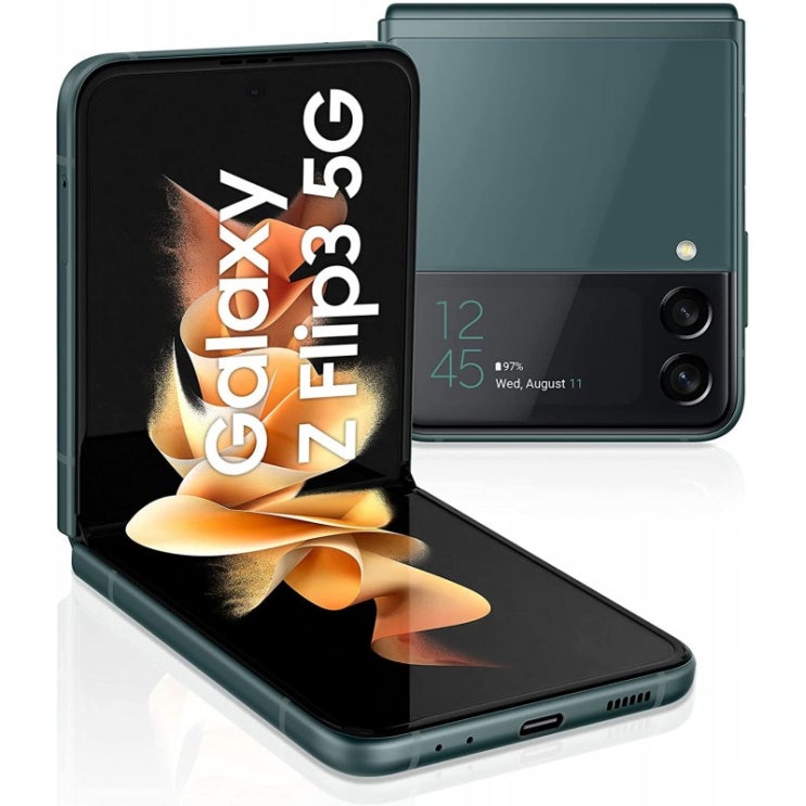 인기 급상승인 Samsung Galaxy Z Flip3 5G 스마트폰 Sim 무료 Android 접이식 전화 128GB 녹색(영국 버전), 단일옵션, 단일옵션 추천해요
