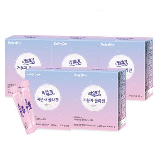 잘나가는 데일리원 리얼미 저분자 콜라겐 30포, 60g, 5통 추천합니다