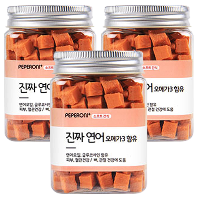 선호도 좋은 페페로니 오메가3 애견용 져키 180g, 연어, 3개 좋아요 선호도 좋은 페페로니 오메가3 애견용 져키 180g, 연어, 3개 좋아요
