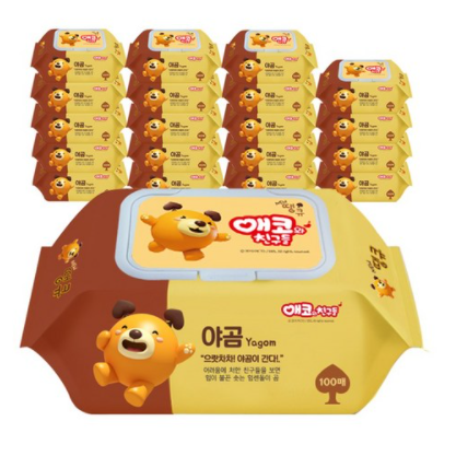 선호도 높은 뉴땡큐 에코와친구들 물티슈 캡형 100매 20팩, 100개 좋아요 선호도 높은 뉴땡큐 에코와친구들 물티슈 캡형 100매 20팩, 100개 좋아요