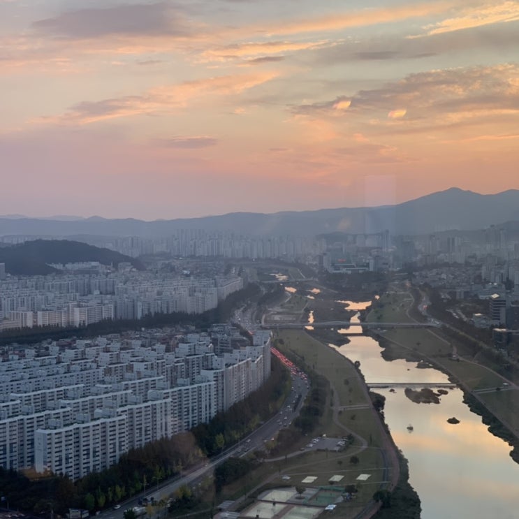  대전 신세계 - 38층 스타벅스  ( 호텔 오노마 대전엑스포스카이점 ) 전망 완전 인정이요 