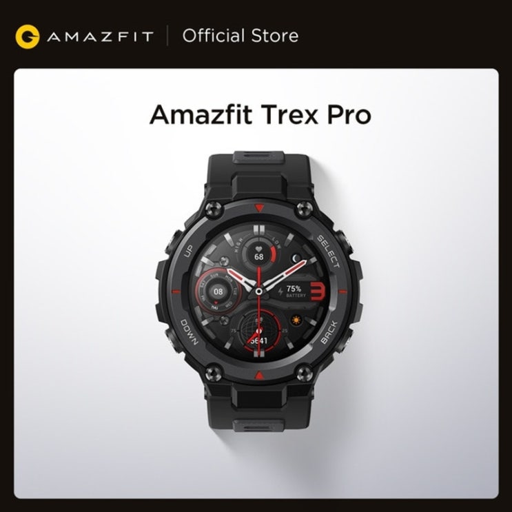 인기있는 글로벌 버전 Amazfit Trex Pro GPS 야외 스마트 워치 방수 18 일 배터리 수명 390mAh Android, 운석 블랙, 협력사 ···