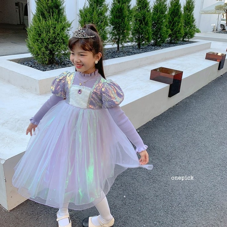  예쁜아동복 샤이니퍼플 공주드레스