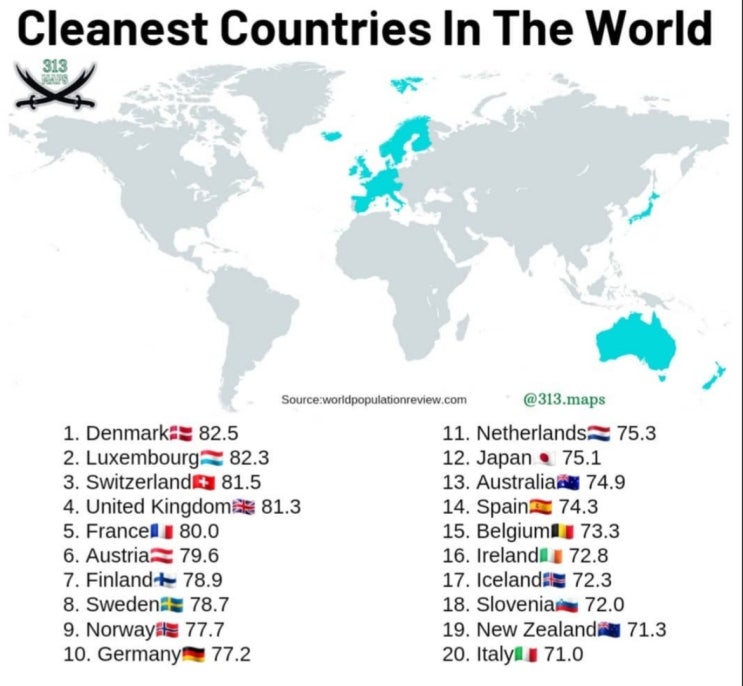 the cleanest Countries In The World