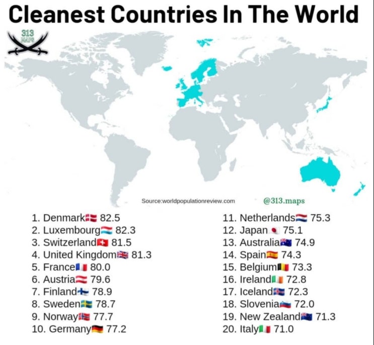 Top 10 Cleanest Countries In The World 2024 – FWZI