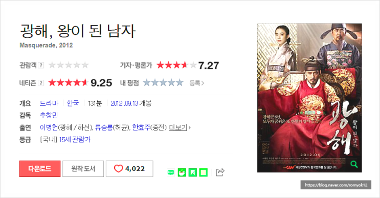  정치인에 추천하고 싶은 명작 광해 왕이 된 남자