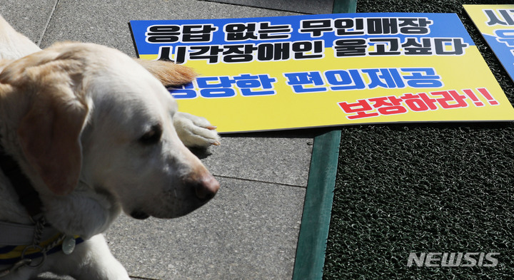 시각장애인 안내견, 공공기관서 출입금지…인권침해 시각장애인 안내견, 공공기관서 출입금지…인권침해
