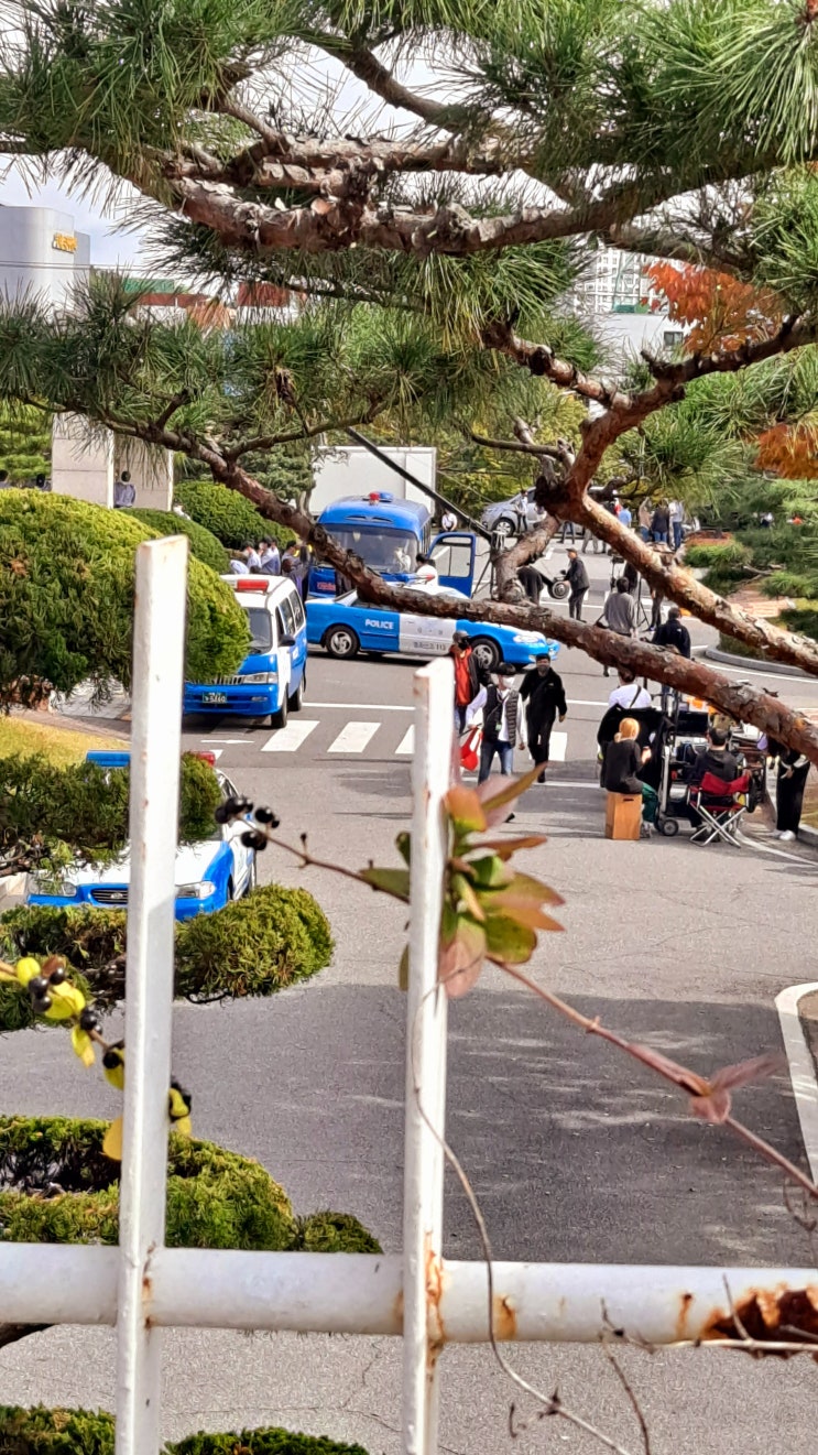  지나가다 드라마 촬영하는 모습