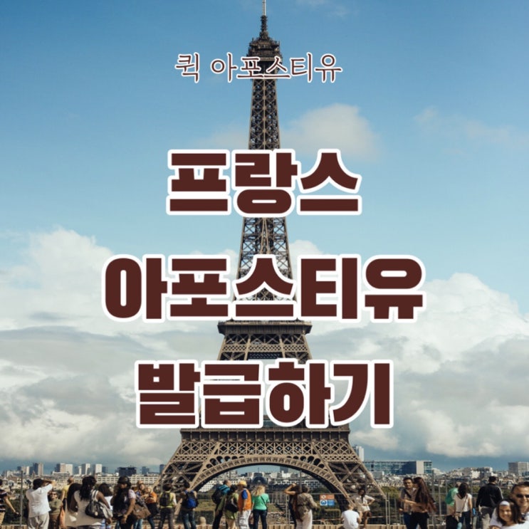  프랑스아포스티유 비대면으로 준비하기