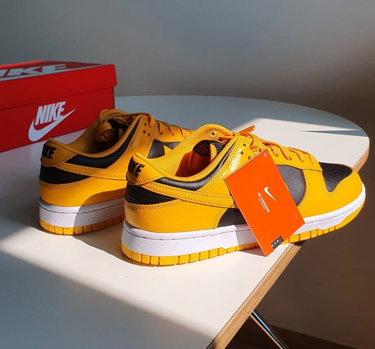  나이키 덩크 로우 챔피언쉽 골든로드 레트로 실물 디테일_(NIKE DUNK LOW RETRO CHAMPIONSHIP GOLDENROD)