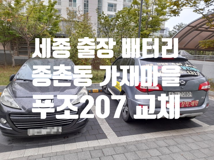  세종 종촌동 출장 푸조207 배터리 교체