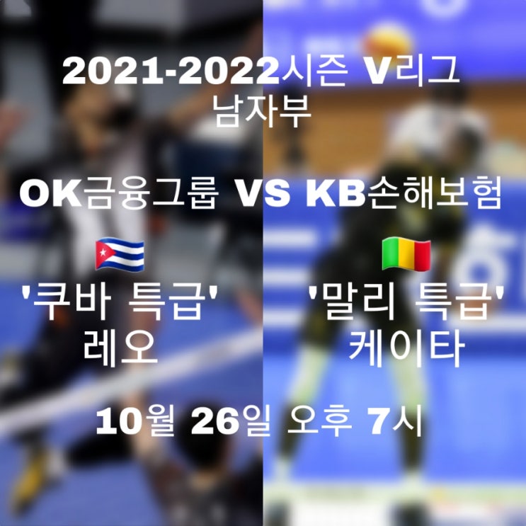  남자배구 OK금융그룹 KB손해보험 경기분석 (레오 VS 케이타)