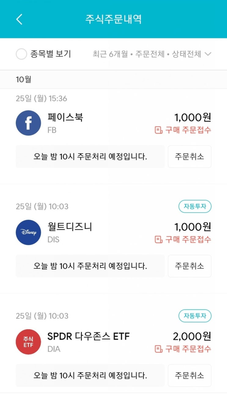  매일 주식 저축 77일차 - 10.25 (DIA, 디즈니, 페이스북)