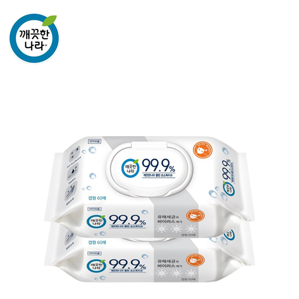 선호도 높은 깨끗한나라 99.9% 손소독 물티슈 휴대용, 60매, 2개 추천합니다 선호도 높은 깨끗한나라 99.9% 손소독 물티슈 휴대용, 60매, 2개 추천합니다
