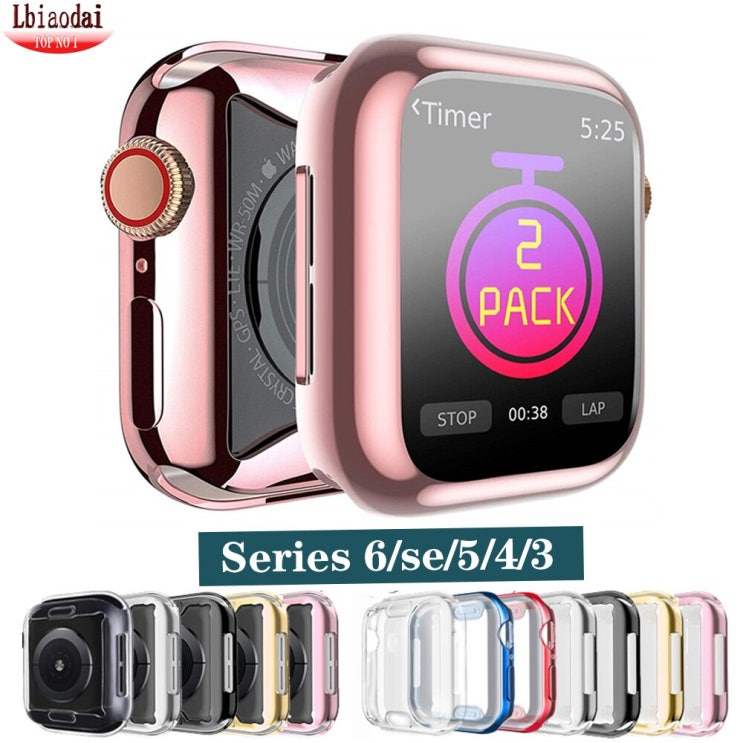  최근 많이 팔린 커버 포 워치 케이스 44mm 40mm 아이워치 342mm/38mm TPU 범퍼 스크린 프로텍터 6/5/4/SE 액세서리사례 보기, 02 black 좋아요