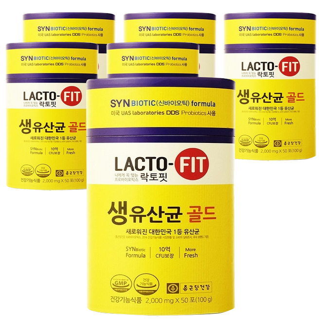  후기가 좋은 락토핏 종근당건강 생유산균 골드 80, 100g, 6개 추천해요
