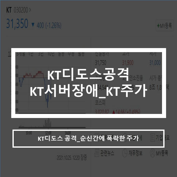  KT디도스공격_서버장애_ KT주가 보소..