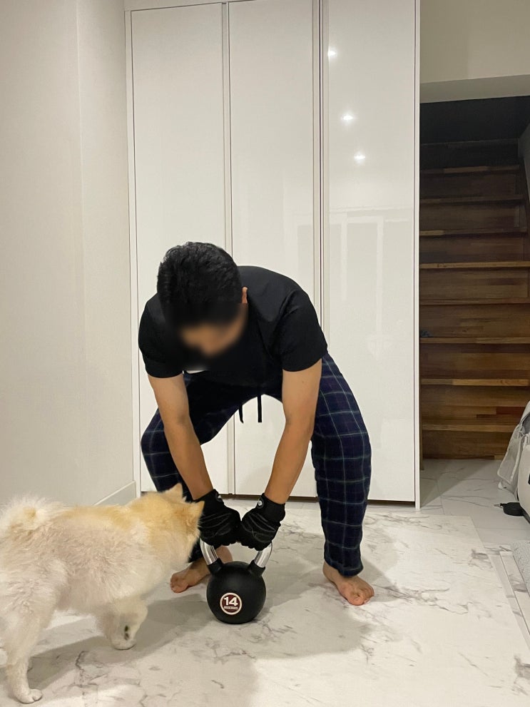  [멜킨 케틀벨14kg] 헬스장갑끼고 근력운동하기 좋은 홈트레이닝기구