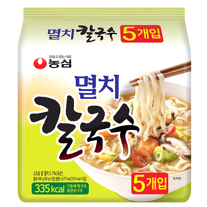 리뷰가 좋은 농심 멸치 칼국수, 98g, 5개 추천해요