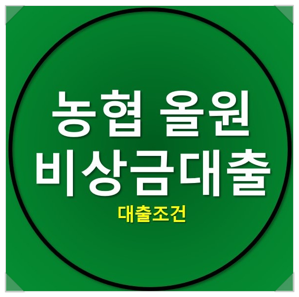 농협 올원 비상금대출 조건을 알아보자 농협 올원 비상금대출 조건을 알아보자