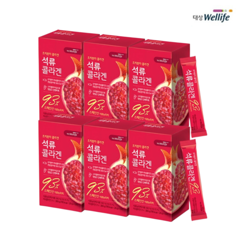 선호도 높은 대상웰라이프 초저분자 석류콜라겐 20g x 15포 6박스 3개월분 에스트로겐 피쉬 생선 좋아요