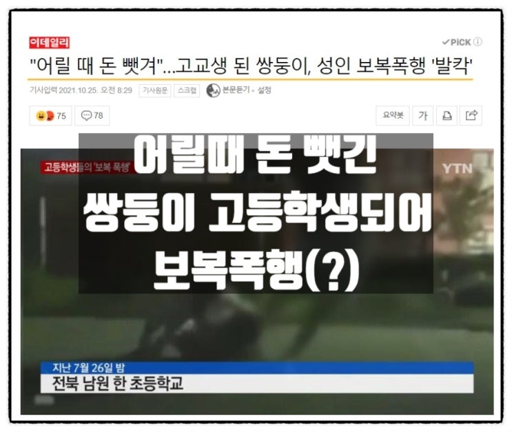 어릴때 돈 뺏긴 쌍둥이 고등학생 되서 보복폭행(?) 어릴때 돈 뺏긴 쌍둥이 고등학생 되서 보복폭행(?)