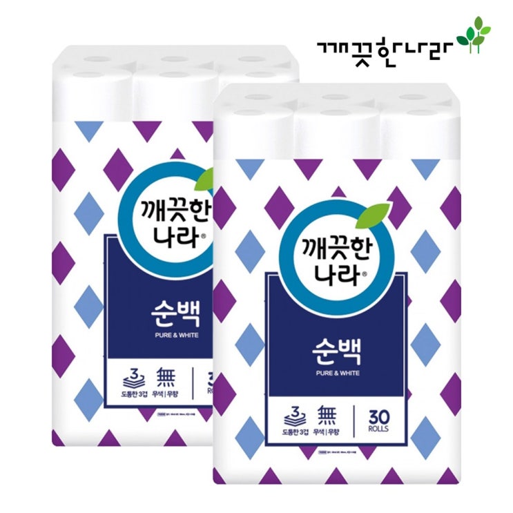 선호도 좋은 깨끗한나라 3겹 순백 30m 30롤 화장지 X2개, 2개 ··· 선호도 좋은 깨끗한나라 3겹 순백 30m 30롤 화장지 X2개, 2개 ···