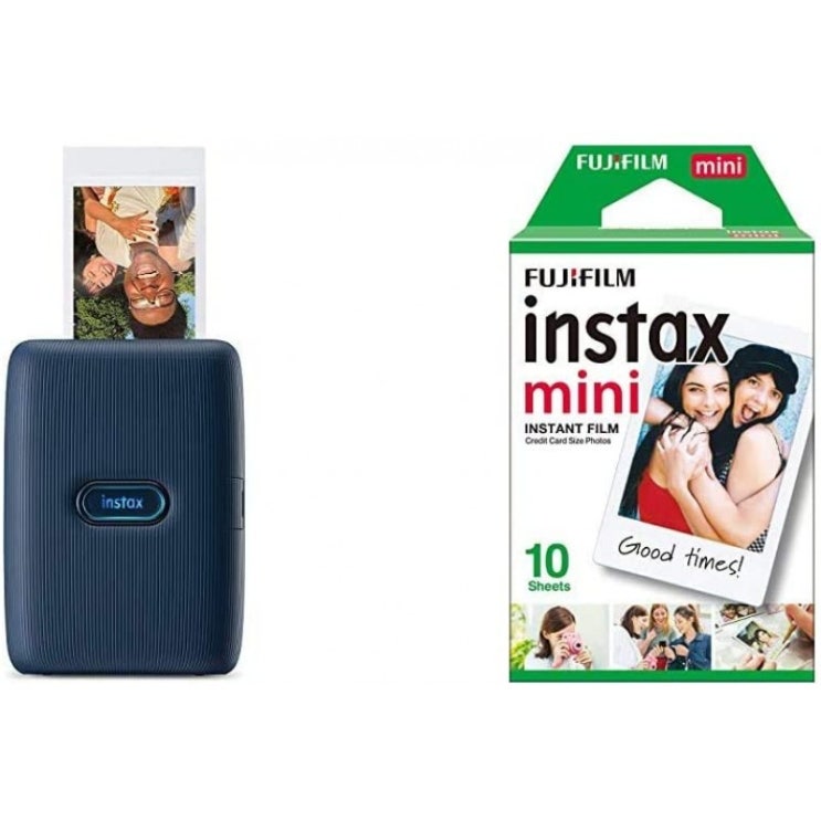 선호도 좋은 Instax 링크 스마트 폰 프린터 데님 Fonc 및 영화 미니 Instax - 86 x 54mm - 모노 팩 10 영화 추천해요