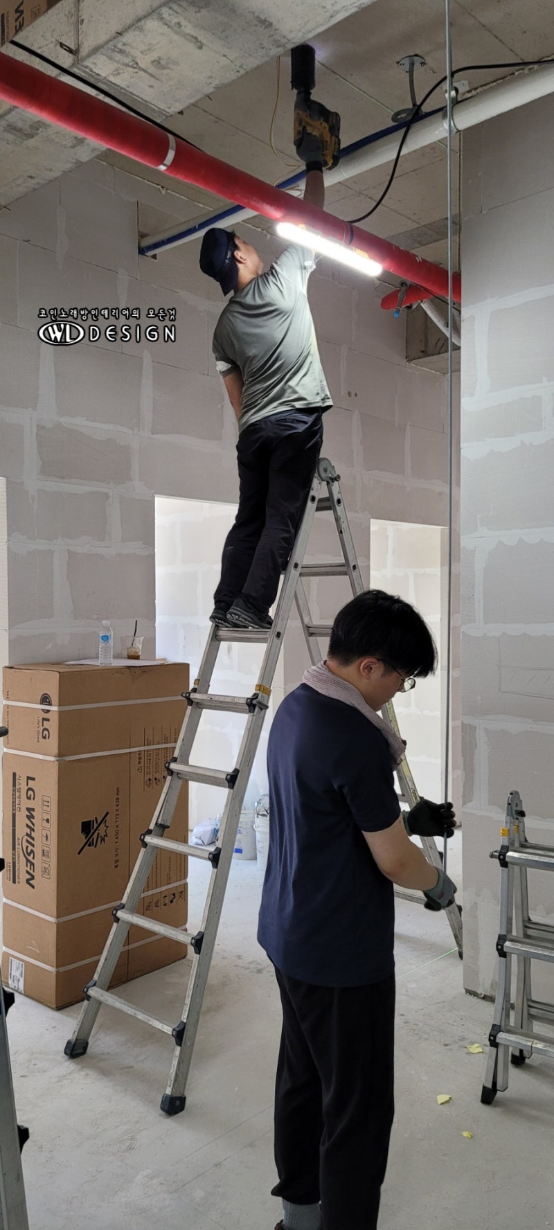 전북 군산익산전주 코인노래방인테리어 전문 우림디자인 / 전주 송천동 코인노래방 에코코인노래연습장 4탄 전기배선작업/천장형 에어컨 공조  배관작업/덕트공사 배기공사 1일차 작업후기 : 네이버 블로그