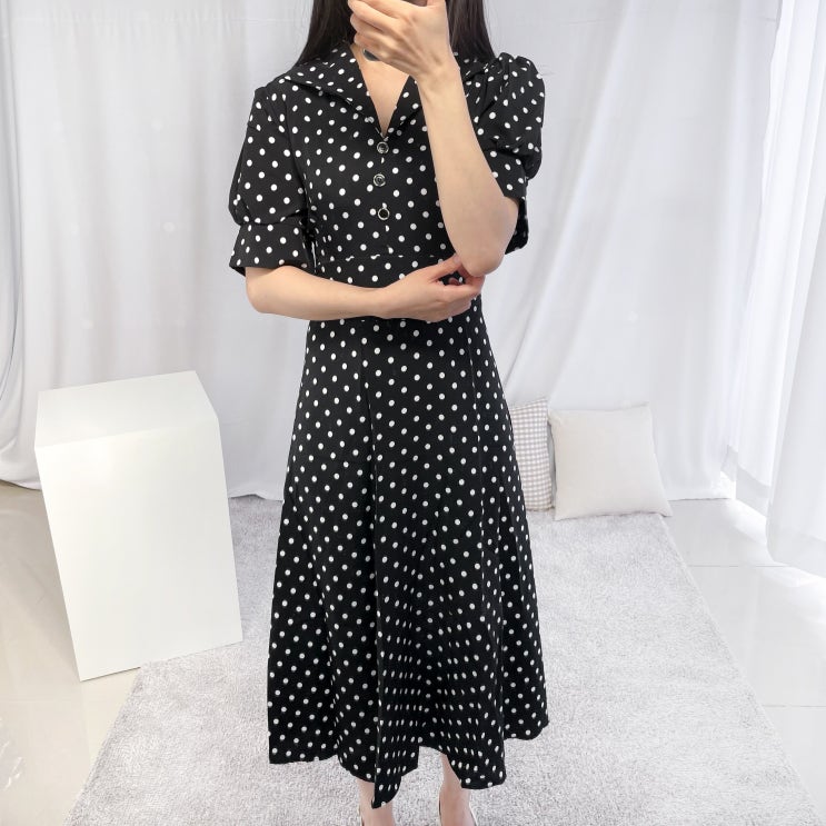  인기 많은 포미데이 빅사이즈 땡땡이 반팔 롱원피스 추천합니다