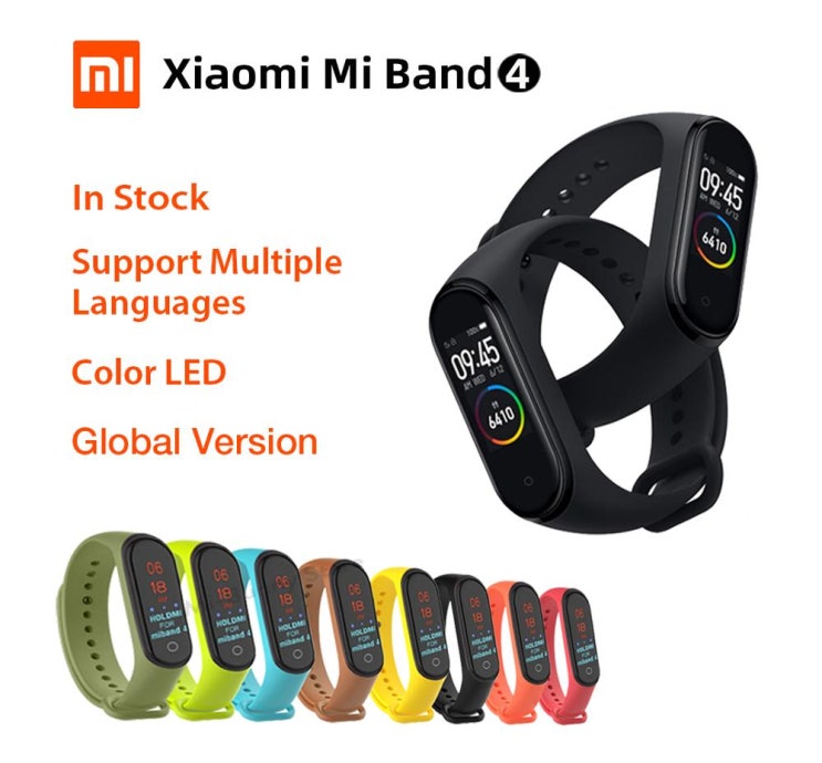 가성비갑 최신 스마트 시계 xiao mi mi band 4 피트니스 팔찌 mi band 4 피트니스 트래커 보수계 블루투스 5.0 스마트 밴드 xio mi watch|스마트 손목