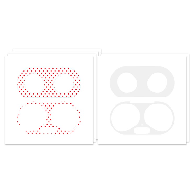 인지도 있는 누아트 갤럭시 버즈플러스 철가루 방지 스티커 레드땡땡 4p + 투명 2p, 혼합색상 좋아요