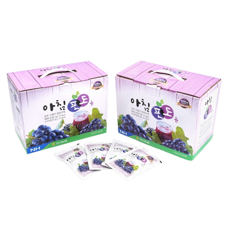 인기 급상승인 모서농협 아침포도즙 120ml 50포, 2박스 좋아요 인기 급상승인 모서농협 아침포도즙 120ml 50포, 2박스 좋아요