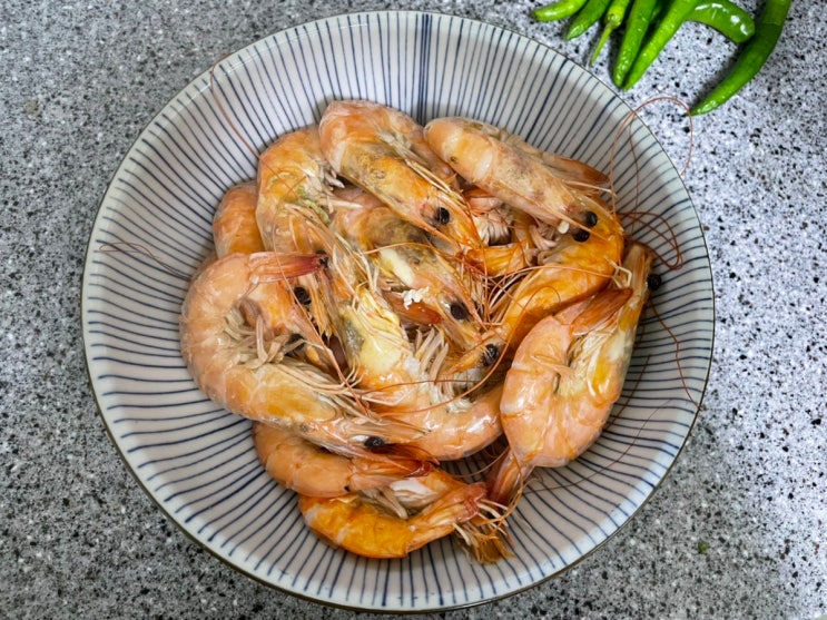  대하 삶는법 새우 찌는법 시간은 15분 정도가 딱이에요