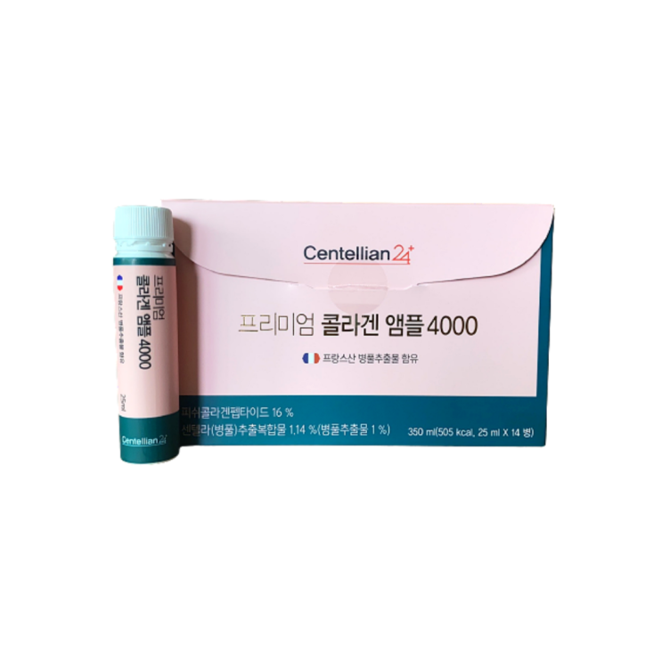 구매평 좋은 프리미엄 콜라겐 앰플 4000 병풀콜라겐 25ml x14병x4박스(8주분)센텔리안24 좋아요