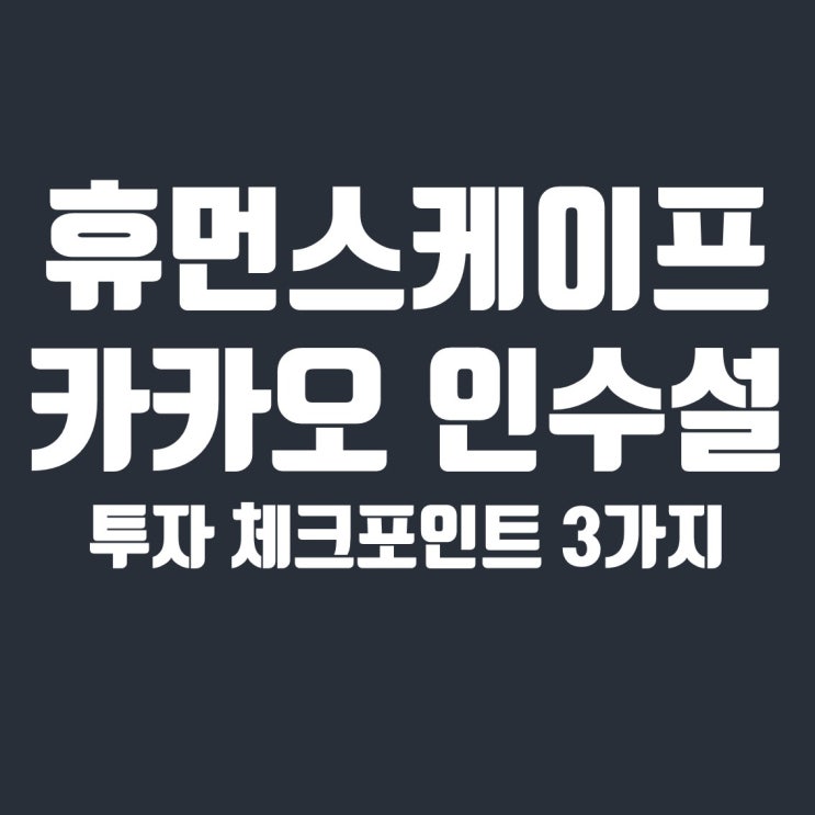  휴먼스케이프 코인 시세 전망 및 카카오 인수설