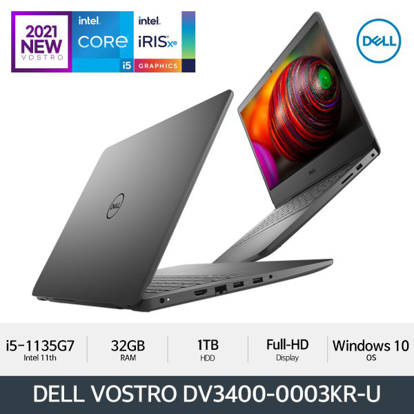 잘나가는 DELL VOSTRO 14 3400 0003KR 가성비 최고노트북 +마우스증정, 32GB, HDD 1TB, 윈도우 포함 추천합니다