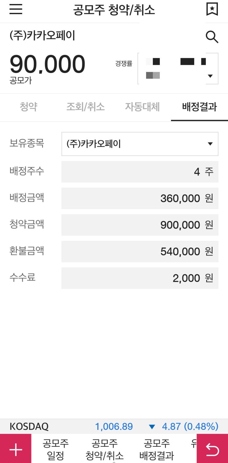  카카오페이 4주 받았어용 따상 가쥬앙