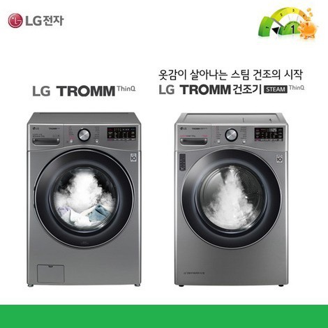 잘팔리는 LG트롬 스팀 건조기16kg + 19kg 세탁기 [실버] RH16VT + F19VDU ···