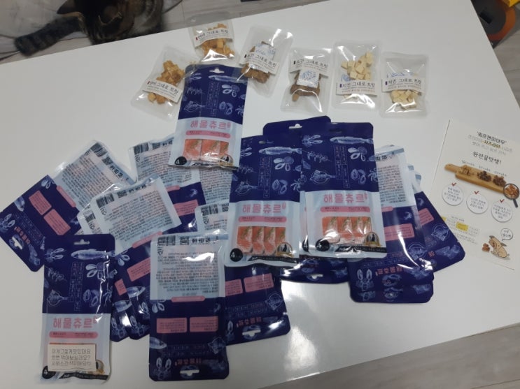  엄마네 해물츄르 구매하고 샘플 트릿 체험 후기