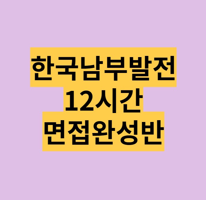  한국남부발전 면접 12시간 완성반 및 공기업 합격후기