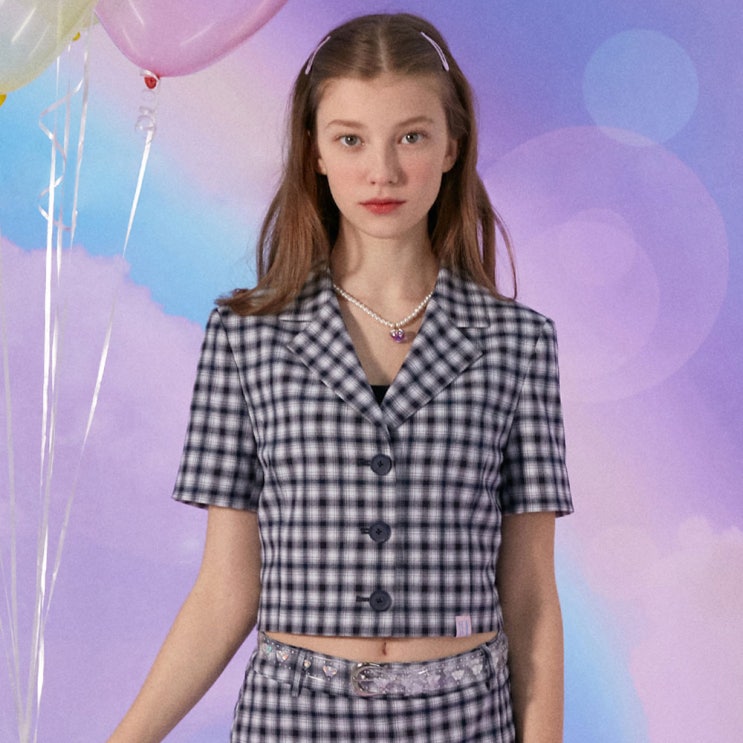 인기있는 로라로라 여성용 CHECK CROP SHORT JACKET JK-21311 ··· 인기있는 로라로라 여성용 CHECK CROP SHORT JACKET JK-21311 ···