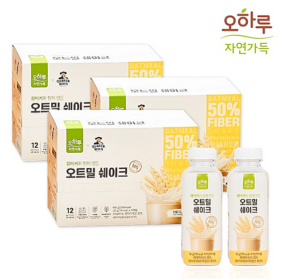  오하루 오트밀쉐이크/오하루 자연가득 퀘이커 귀리 오트밀