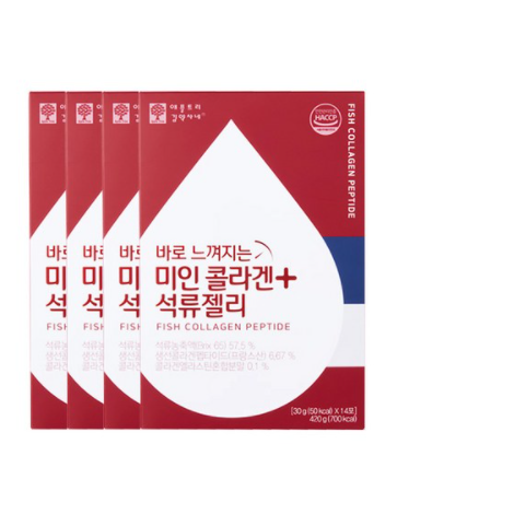 후기가 좋은 바로 느껴지는 미인 콜라겐 석류젤리 30gX14포X4박스, 단품, 단품 ···