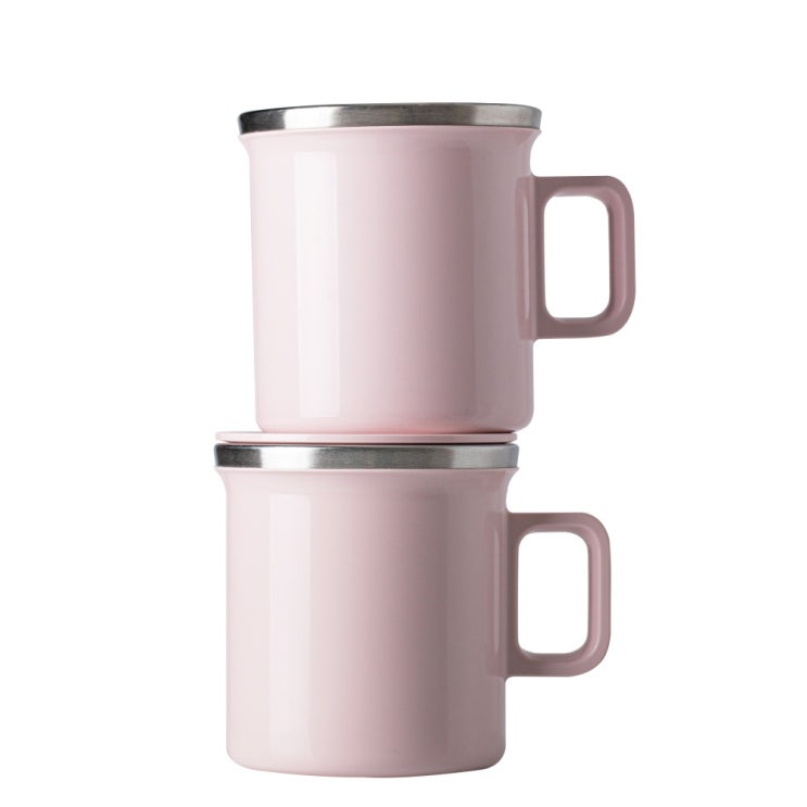  요즘 인기있는 JVR 모노 스텐머그컵 360ml 2p 세트, 핑크, 1세트 ···