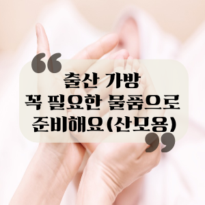  출산 가방 꼭 필요한 물품으로 알차게 챙겨요(feat.산모용 리스트)