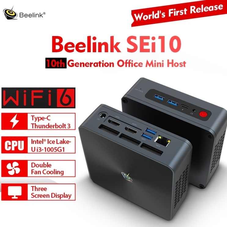 요즘 인기있는 미니PC BEELINK SEi10 Office Mini PC 3.4Ghz Intel Ice Lake-U i3-1005G1 WIFI 6 4K Three Screen D