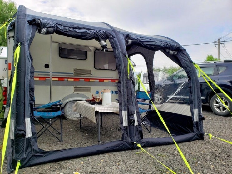 후기가 좋은 캠핑카 도킹텐트 SUV 차박 텐트 대형 에어빔텐트, 길이 3.3m x 폭 2.5m x 높이2.4-2.6m 좋아요