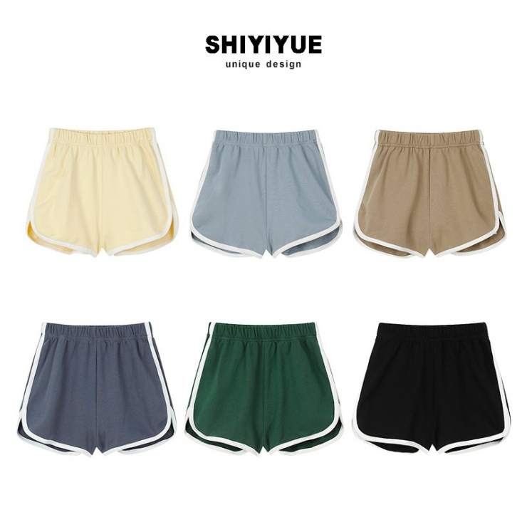  SHIYIYUE 수제 스포츠 반바지 여성 여름 얇은 흰색 측면 작은 조수 높은 허리 얇은 a 라인 캐주얼 바지